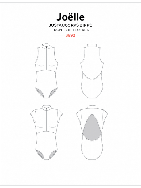 Sewing Pattern Joelle Half Zip Leotard by Jalie