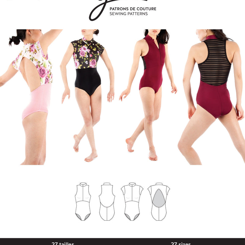 Sewing Pattern Joelle Half Zip Leotard by Jalie
