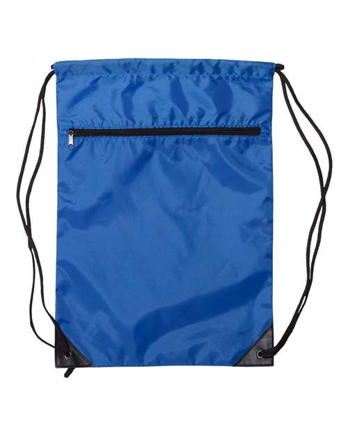 Zippered Drawstring Backpack