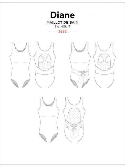 Sewing Pattern Diane Tank Swimsuit by Jalie