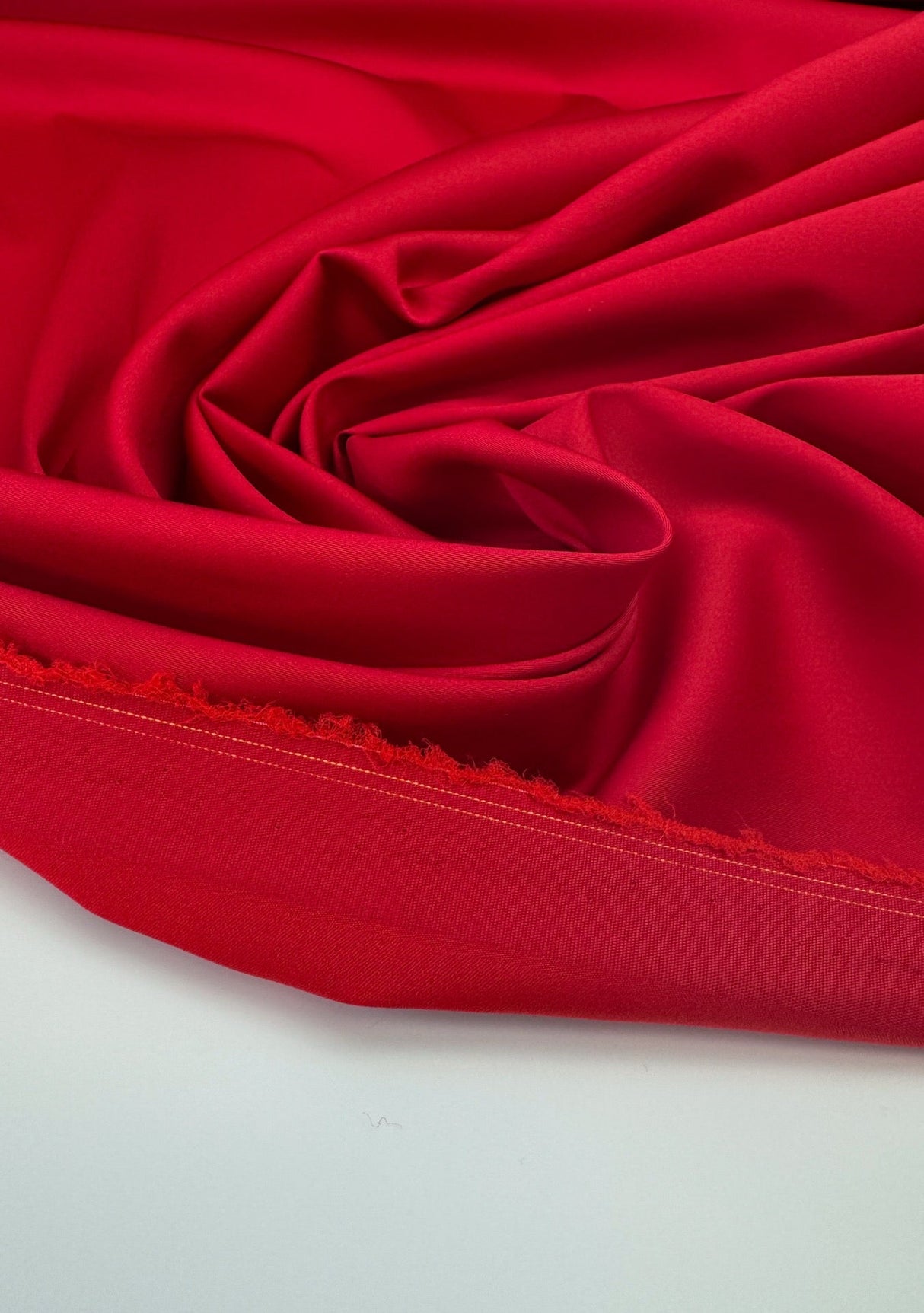 Red Cotton Stretch Twill Fabric