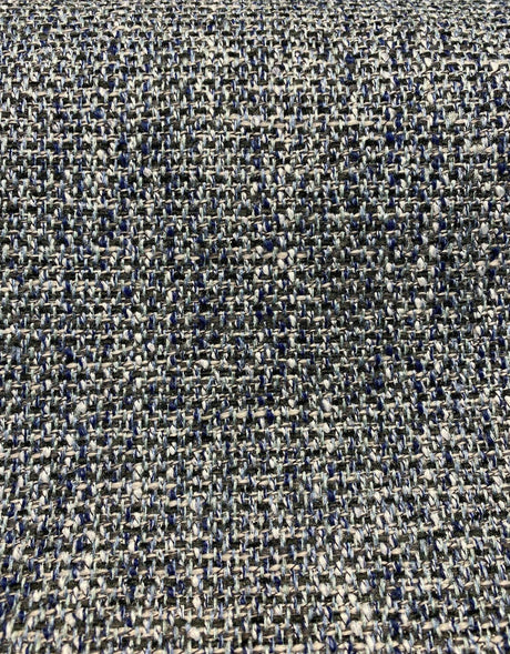 Fabricut Hampton Polyester Tweed Fabric - Indigo Blue With Silver Mix, 54" Width (1 Yard)