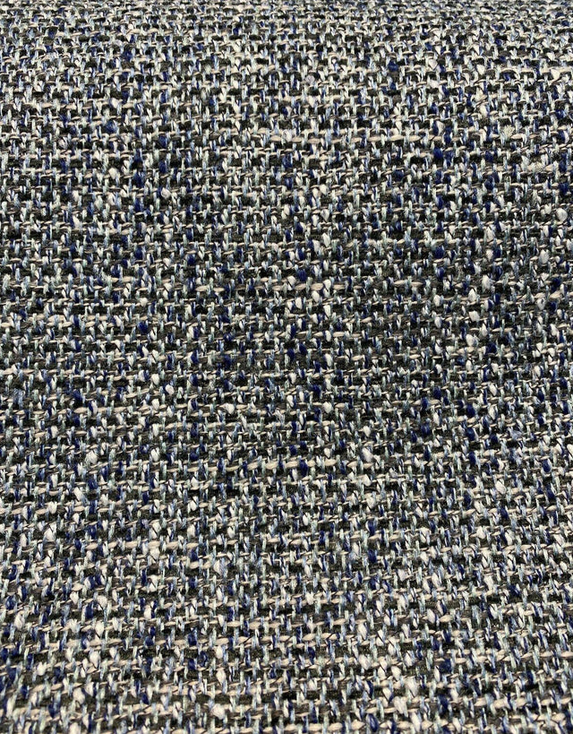 Fabricut Hampton Polyester Tweed Fabric - Indigo Blue With Silver Mix, 54" Width (1 Yard)