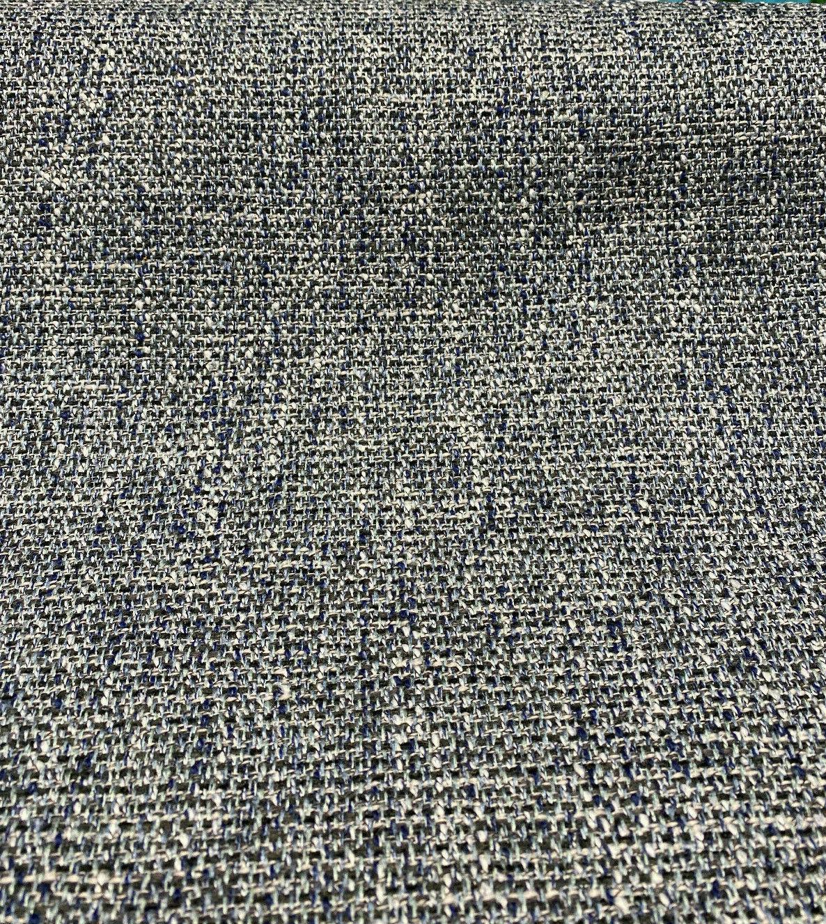 Fabricut Hampton Polyester Tweed Fabric - Indigo Blue With Silver Mix, 54" Width (1 Yard)
