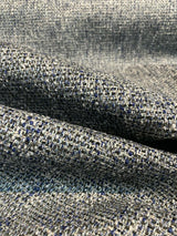 Fabricut Hampton Polyester Tweed Fabric - Indigo Blue With Silver Mix, 54" Width (1 Yard)