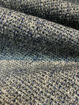 Fabricut Hampton Polyester Tweed Fabric - Indigo Blue With Silver Mix, 54" Width (1 Yard)