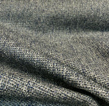 Fabricut Hampton Polyester Tweed Fabric - Indigo Blue With Silver Mix, 54" Width (1 Yard)