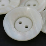 28L (18mm / 11/16") Ivory Faux Shell Buttons Iridescent Bowl Shape Two Hole Clothing & DIY Projects