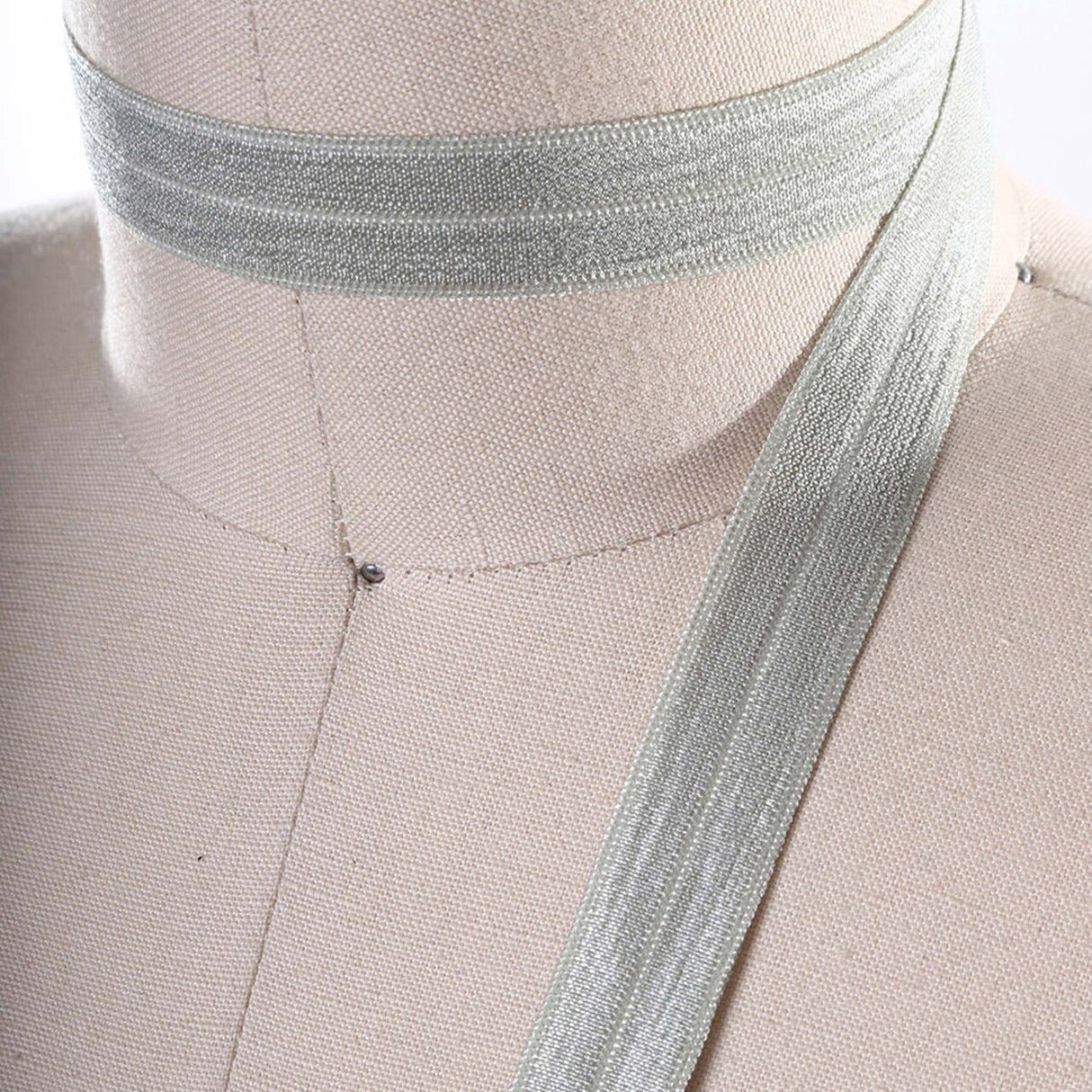 3 Yards 5/8" Moss Green Fold Over Elastic Face Mask Trim