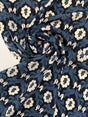 Silk Printed Crepe Blue Floral