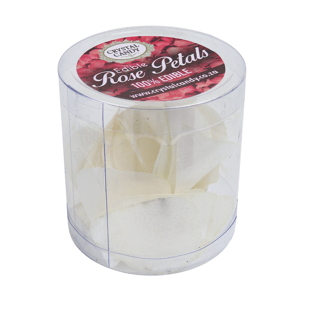 Crystal Candy Bridal Shine White Edible Rose Petals