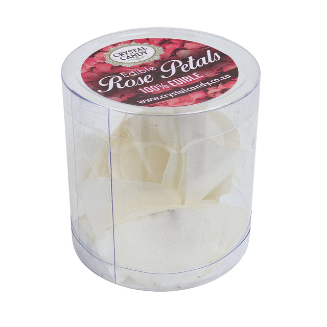Crystal Candy Bridal Shine White Edible Rose Petals