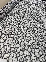 Polyester Chiffon Floral Print Beige Black