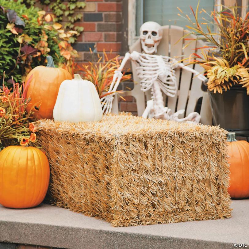 38 1/2" x 22 1/2" Collapsible Plastic Faux Hay Bale Decoration