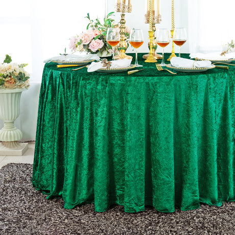 Round Ice Crushed Velvet Table Cover