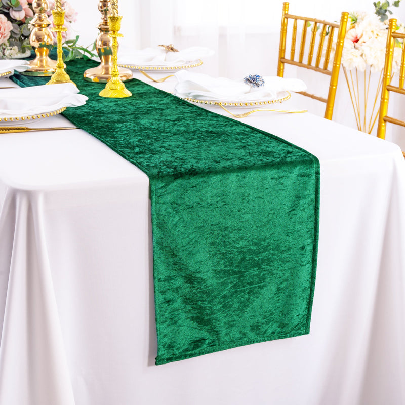 Velvet Table Runner 13x108 Emerald Green