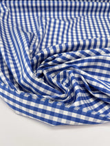 Cotton Poplin Checked Blue