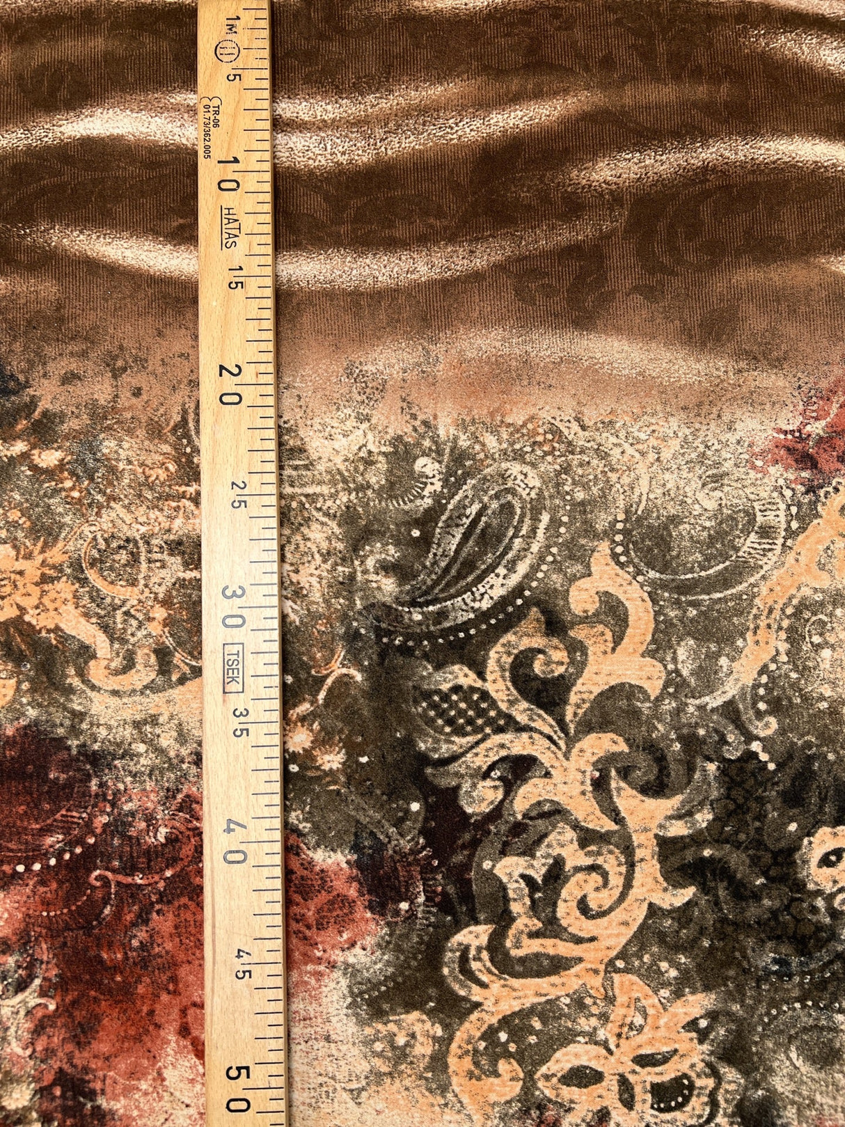 Italian Brown Beige Abstract Twill Fabric