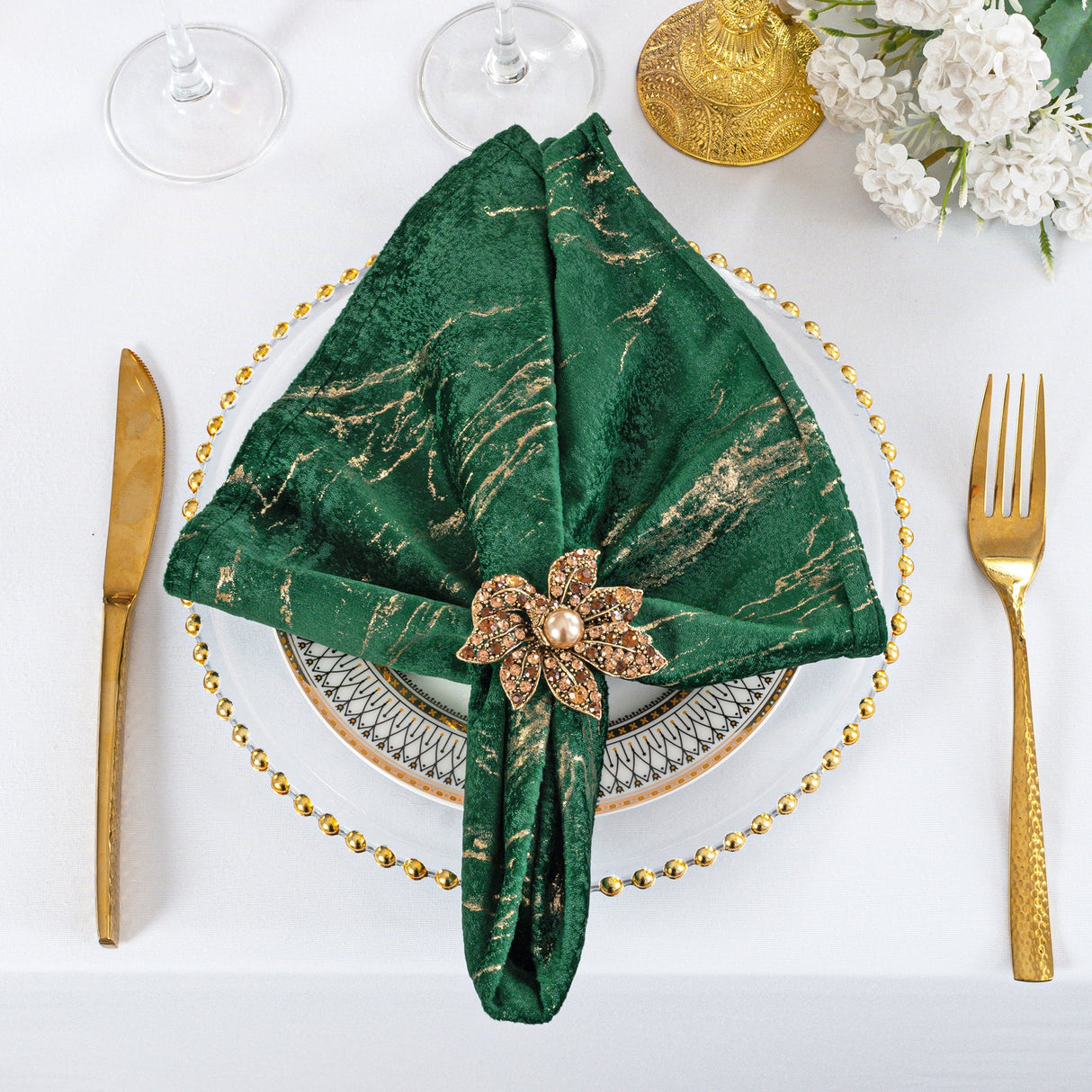 Velvet Dinner Napkin Sample 20x20 Emerald Green