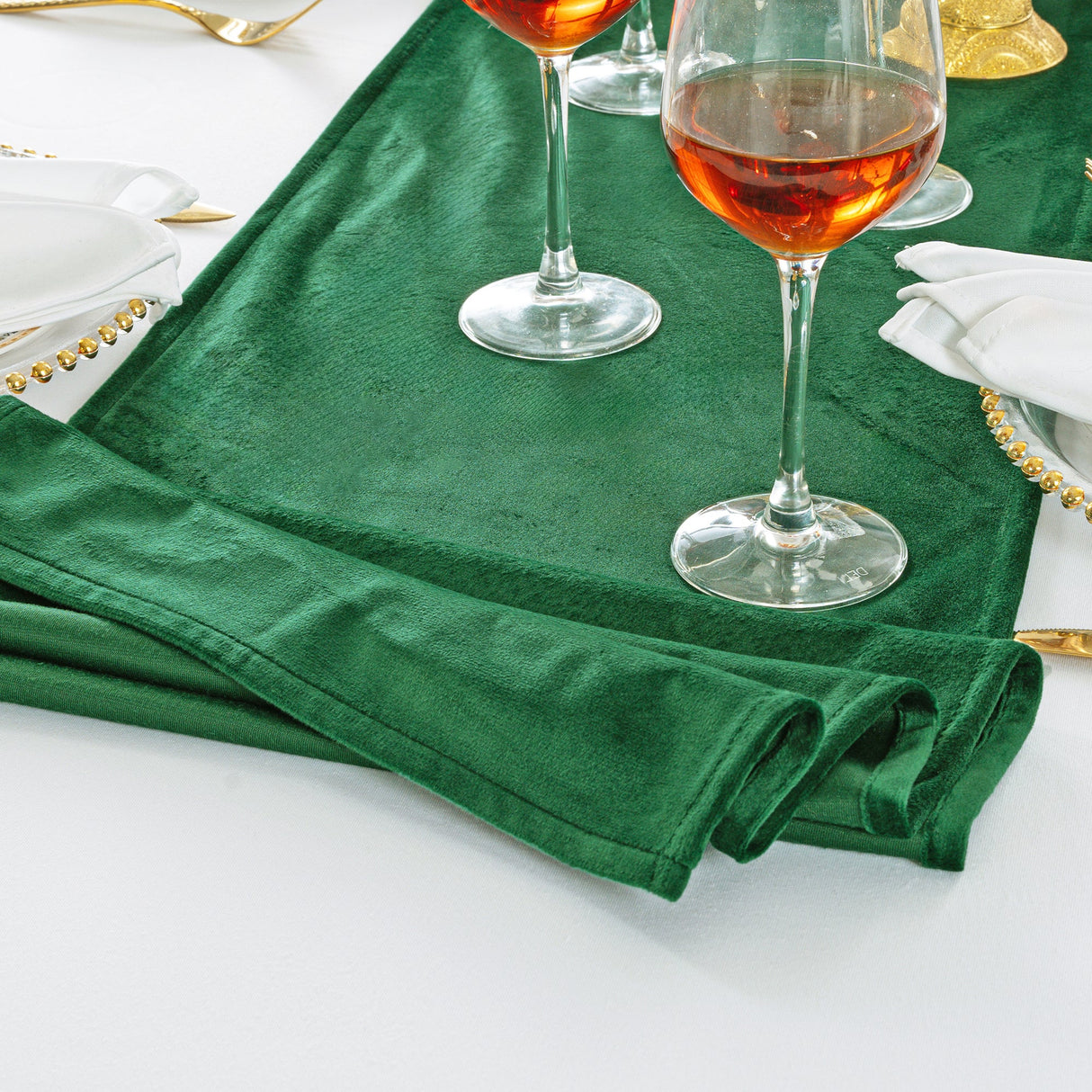 Velvet Table Runner 13x108 Emerald Green
