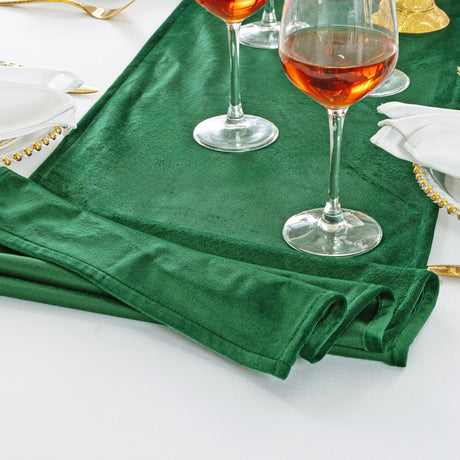 Velvet Table Runner 13x108 Emerald Green