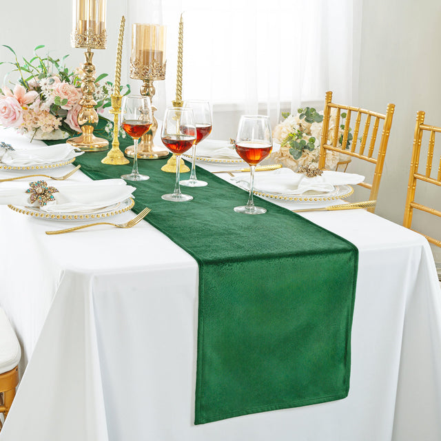 Velvet Table Runner 13x108 Emerald Green