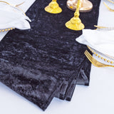 Crushed Velvet Table Runner 13x108 Black