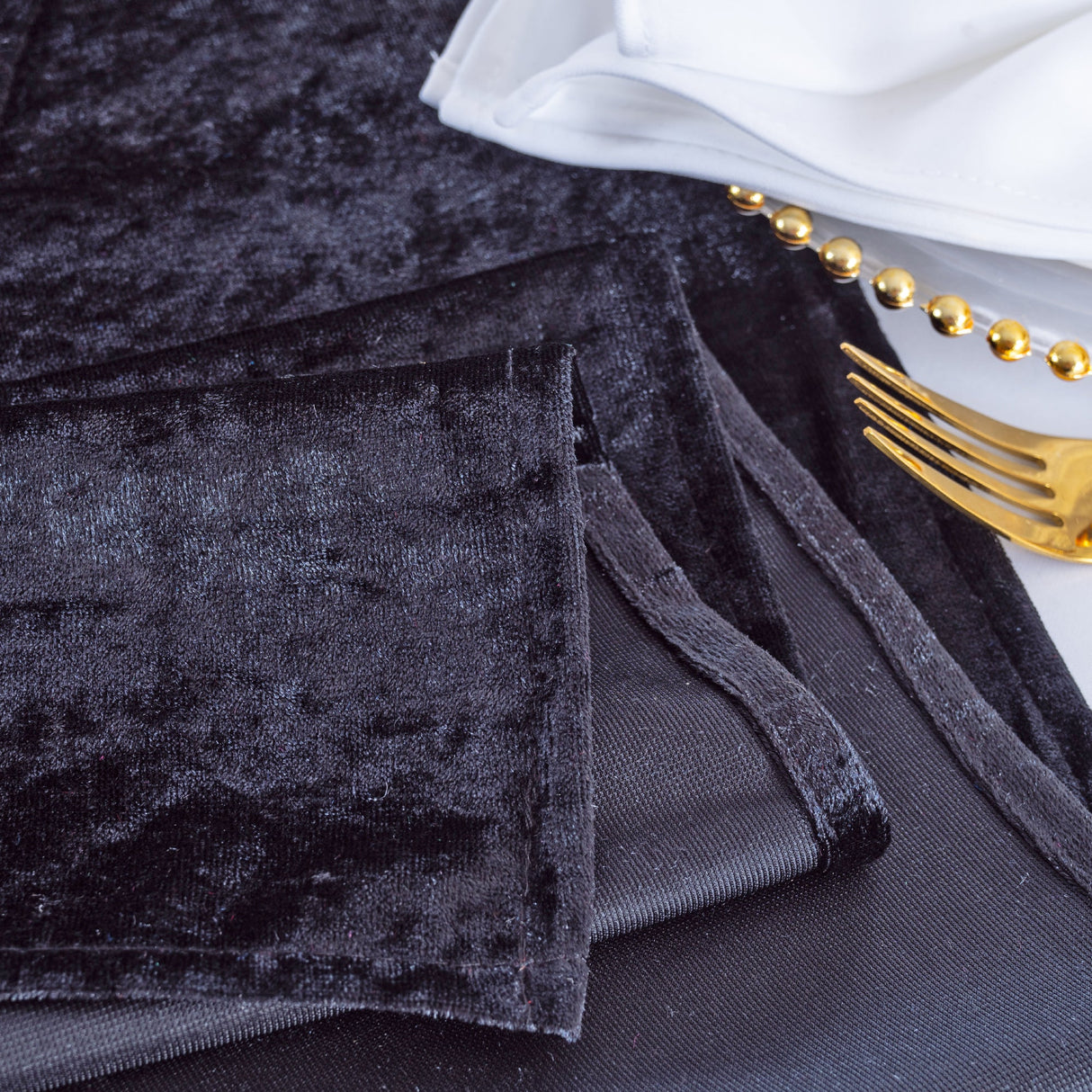 Velvet Cloth Dinner Napkins 20x20 Black