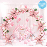 3D Star-Burst Foil Balloon, Metallic Magenta