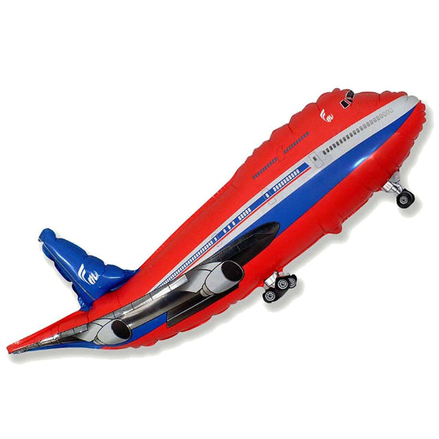 Airplane Red Foil Balloon 39 Inch