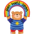 Foil Balloon Get Well Soon Rainbow Bear