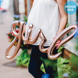 Foil Balloon Girl Script Rose Gold 39 Inch
