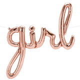 Foil Balloon Girl Script Rose Gold 39 Inch