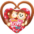 Foil Balloon Happy Love Day Monkeys 39 Inch