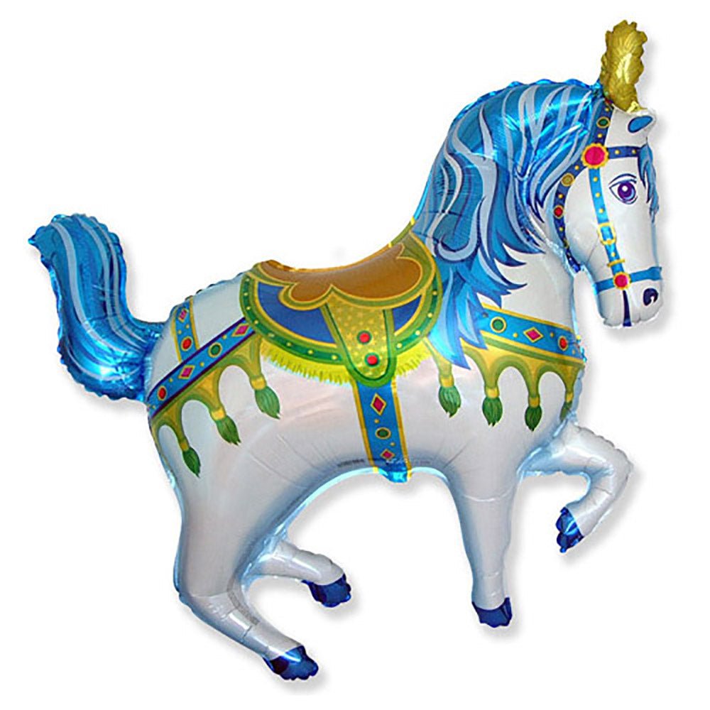 Foil Balloon Horse Fair Blue 39 Inch