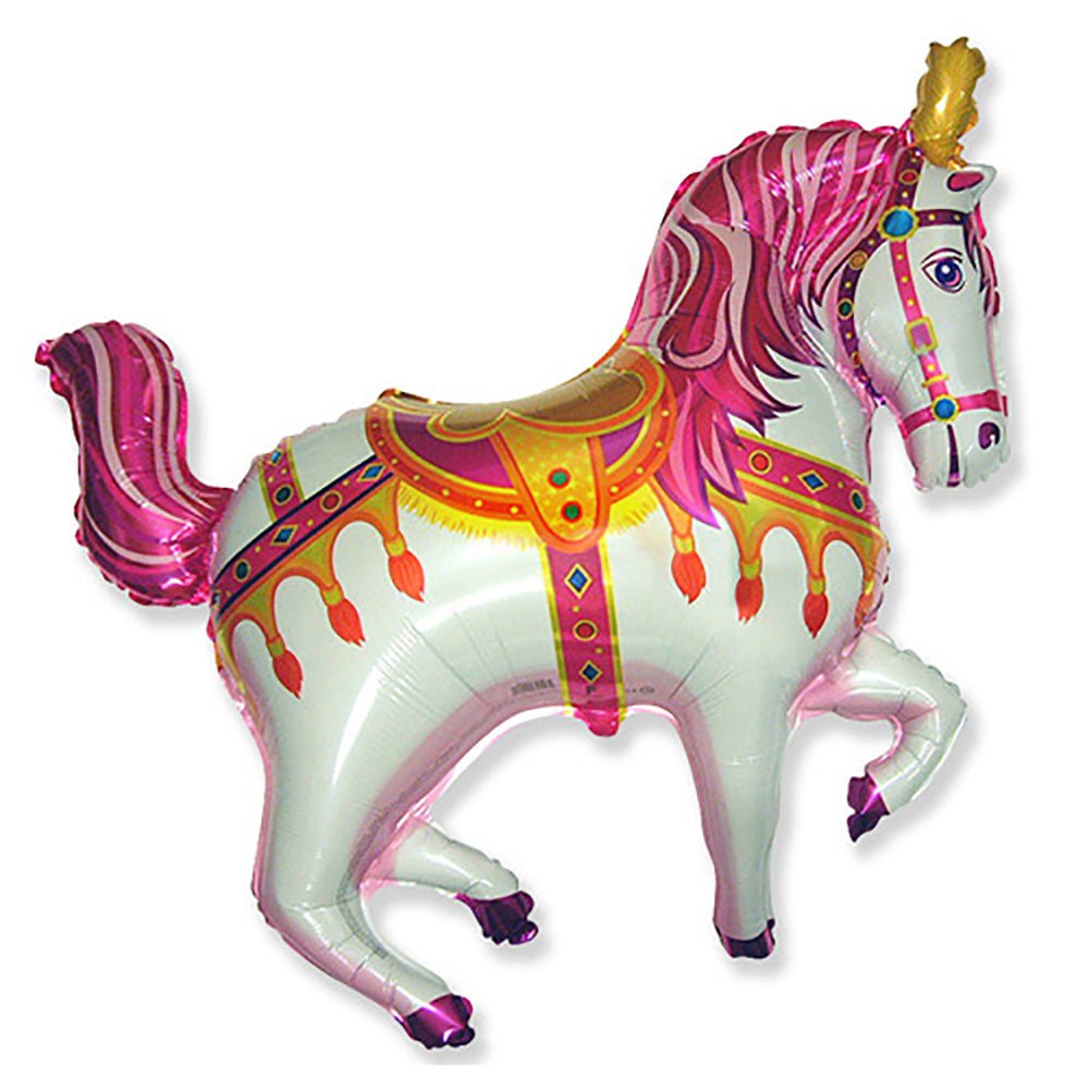 Foil Balloon Horse Fair Fuchsia