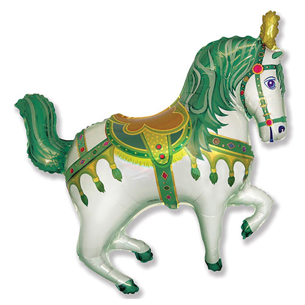 Foil Balloon Horse Fair Green