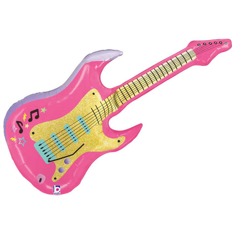 Pink Electric Guitar Foil Balloon