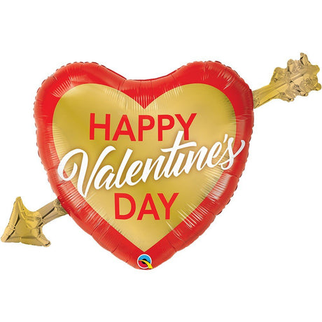 Foil Balloon Valentine's Golden Arrow 39 Inch
