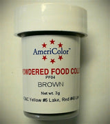 AmeriColor Brown Powdered Food Color - PF04 - 3 Grams