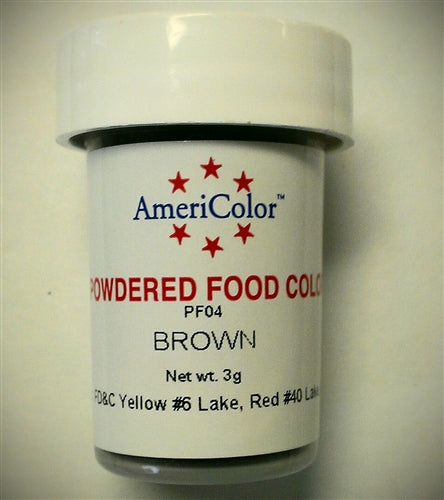 AmeriColor Brown Powdered Food Color - PF04 - 3 Grams