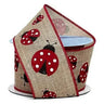 Ladybug Themed Natural Wired Ribbon 2.5" Width 10 Yards of Fun