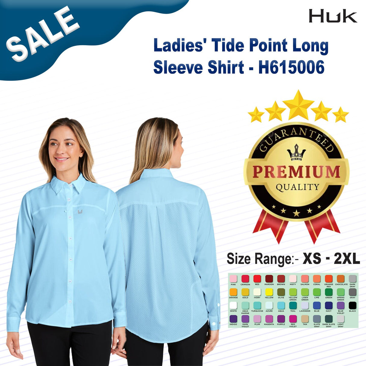 HUK® Ladies' Tide Point Long Sleeve Shirt