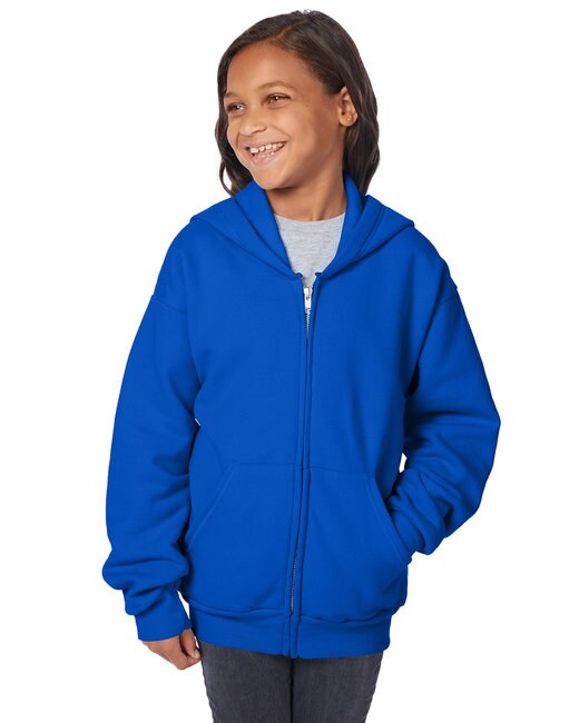Hanes® Youth Full-Zip Hooded Sweatshirt