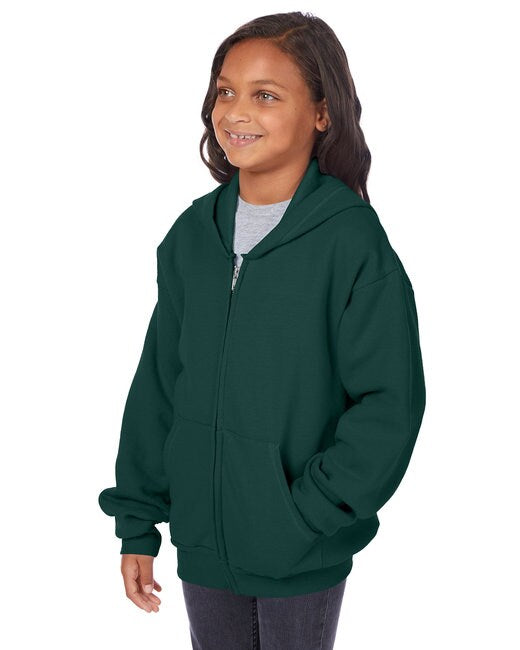 Hanes® Youth Full-Zip Hooded Sweatshirt