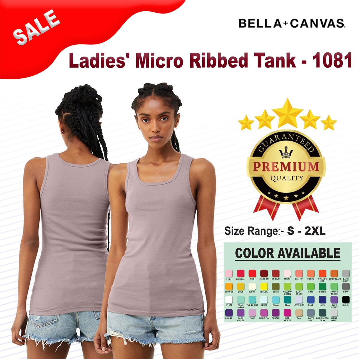 Bella + Canvas® Ladies' Micro Ribbed Tank