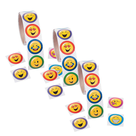 Emoji Sticker Roll 100 Pieces 1 1/2 Inch