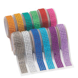 3/4" x 19" Bright Colors Self-Adhesive Rhinestone Rolls 12 Pc