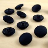 1 Dozen Satin Covered Buttons 10mm Black Shank Buttons for Tuxedo