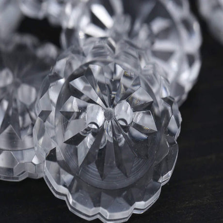 12 Pieces Clear Crystal Cut Buttons Large 15/16 Inch